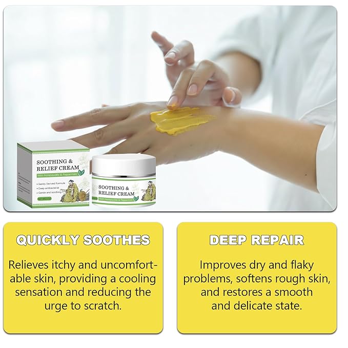 3 Pcs Soothing Relief Cream,Natural Hydrating & Cooling Ointment,Herbal Moisturizer for Sensitive Skin,Cream to Relieve Dryness and Irritation,ightweight & Non-Greasy for Daily Skin Care（30g/1.06oz）
