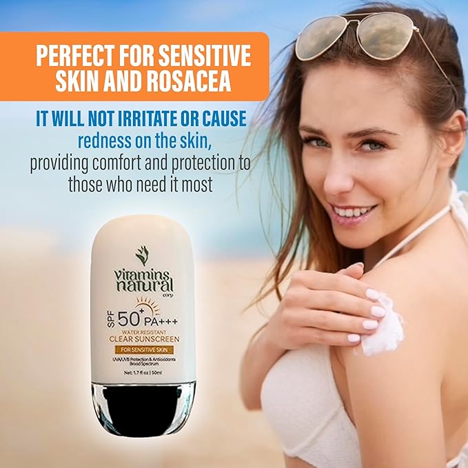 Sunscreen SPF 50 Face Cream Broad Spectrum UVA UVB Protection Lightweight Non Greasy Oil and Fragrance Free Water Resistant Facial Sunscreen 1.7 Oz