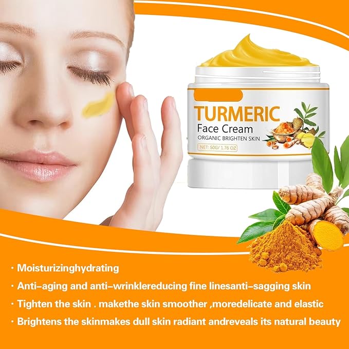 Turmeric Face Cream – Natural Turmeric Moisturizer Cream For Dark Spots Remover,Evens Skin Tone, Face Cream Smoothes Fine Lines, Daily Moisturizer For Face And Body
