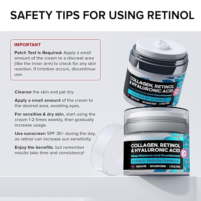 stem cell serum for face with retinol Anti-Aging Moisturizer Cream with Collagen, Retinol & Hyaluronic Acid - Skin Firming Care for Face, Neck & Décolleté Daily Use Day & Night Cream - 1.7 fl.oz.