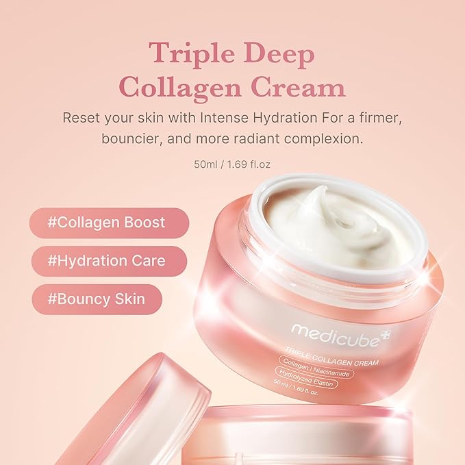 medicube Viral Collagen Big Size Duo: Collagen Jelly Cream 110ml and Triple Collagen Cream | Niacinamide, Hyaluronic Acid for Glowing, Fimer-Looking Skin