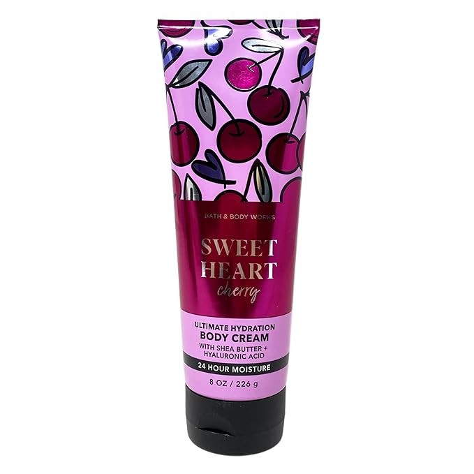 Bath & Body Works Sweet Heart Cherry 3 Piece Gift Set with a Cherry On Top Bar Soap - Fragrance Mist - Body Cream and Body Wash - Full Size