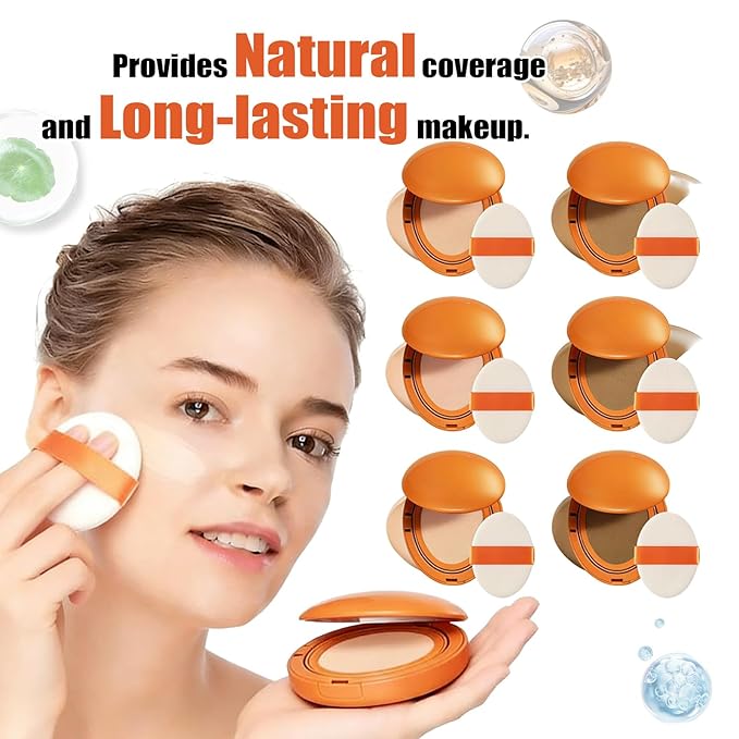 Korean BB Cushion Foundation,Lightweight & Hydrating,Medium to Full Coverage,Long-Lasting & Waterproof Powder Foundation,Mask Fit AI Filter Korean Cushion Makeup (Nature)