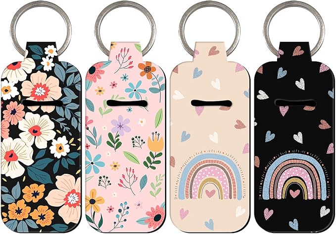 DMLSKY Lip Balm Holder Keychain, Sleeve Pouch for Mini Lipstick, Cute Portable Key Chain Accessories for Lip Gloss