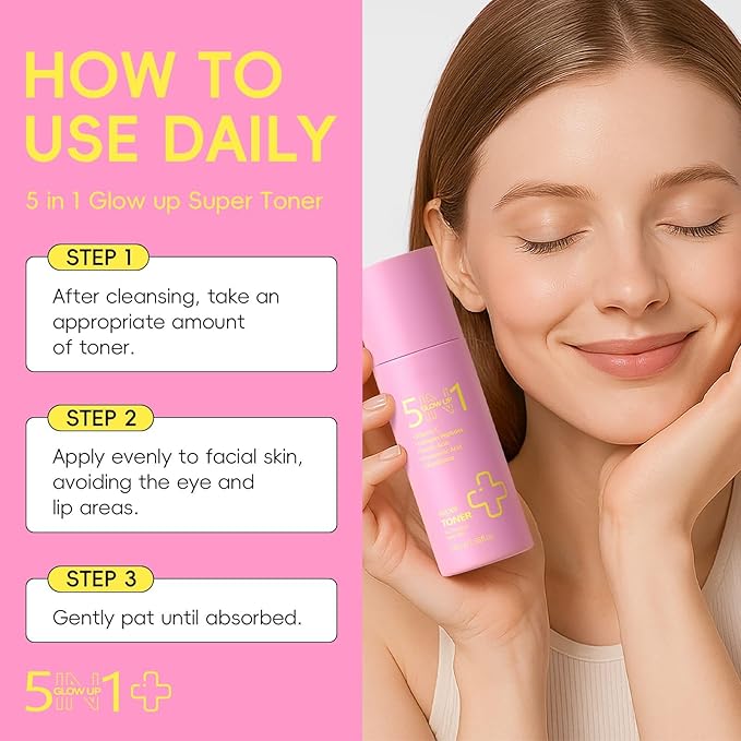 5-in-1 Face Toner for Skincare, 100ml Facial Toner for All Skin Types, Moisturizing & Refreshing