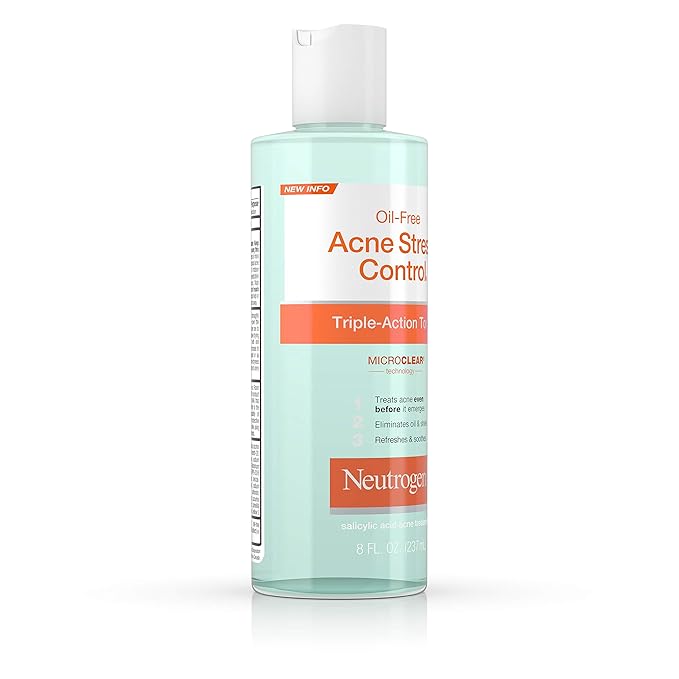 Neutrogena Oil-Free Acne Stress Control Triple-Action Toner, 8 Fluid Ounce (Pack of 2)