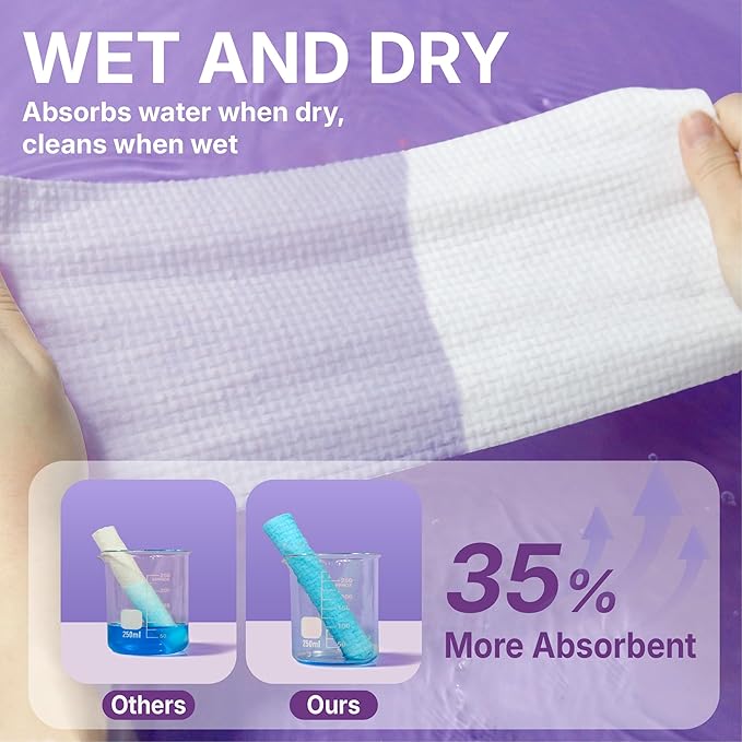 Disposable Face Towels, 10" x 12", Ultra Thick Face Towelettes for Sensitive Skin, Extra Soft Makeup Remover Dry Wipes, 600 Count