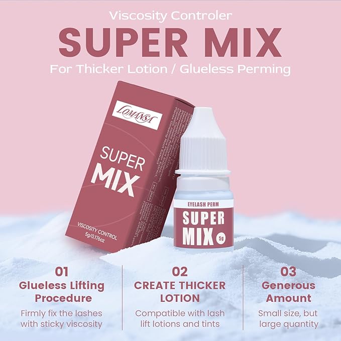 Korean Lash Lift Powder Glueless Viscosity Enhancer for Eyelash Perm & Lift, Super Mix Solution Keratin Eyelash Lift - Blue Powder