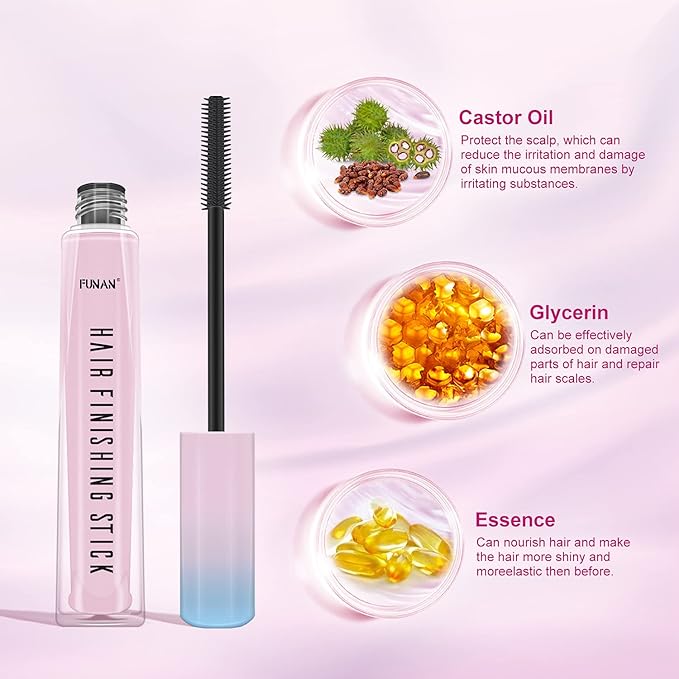 Hair Finishing Stick 2 Pack, Flyaway Feel Stick Hair, Small Broken Hairs Finishing Cream, Non-Greasy and Non-Sticky
