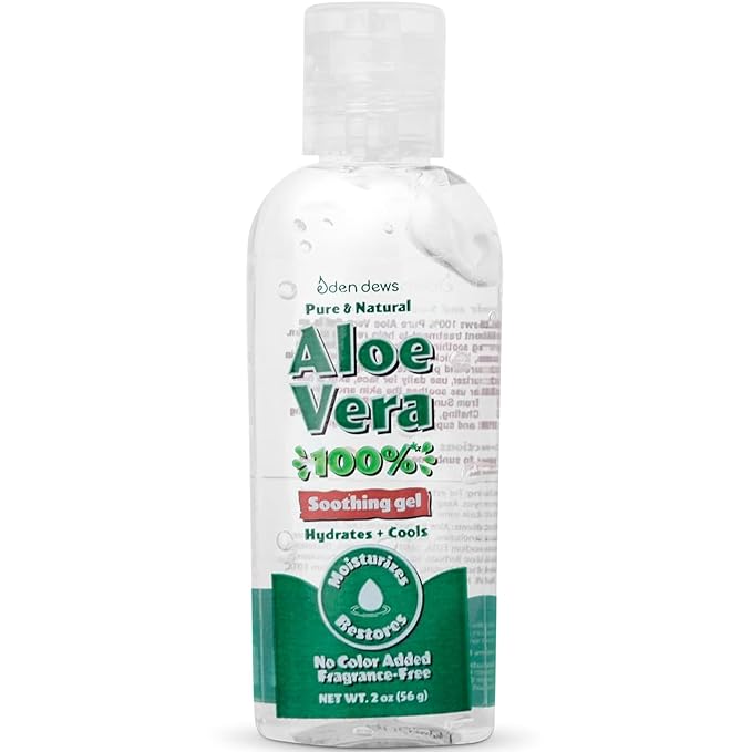 Organic Aloe Vera Gel 100% Pure, Moisturizing, Face Skin & Hair Care, Hydrates & Soothes Razor Bumps, Made in USA, Travel Size, Unscented, 2 oz, 6-Pack