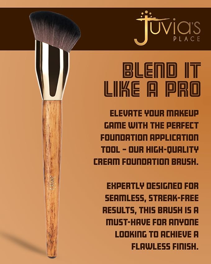 Juvia's Place BRONZED J302 Cream Foundation Brush - Dense Soft Bristles for Smooth Blending, Airbrushed Finish - Ergonomic Handle for Precision Contour - Foundation, Cream, Liquid & Mousse Formulas