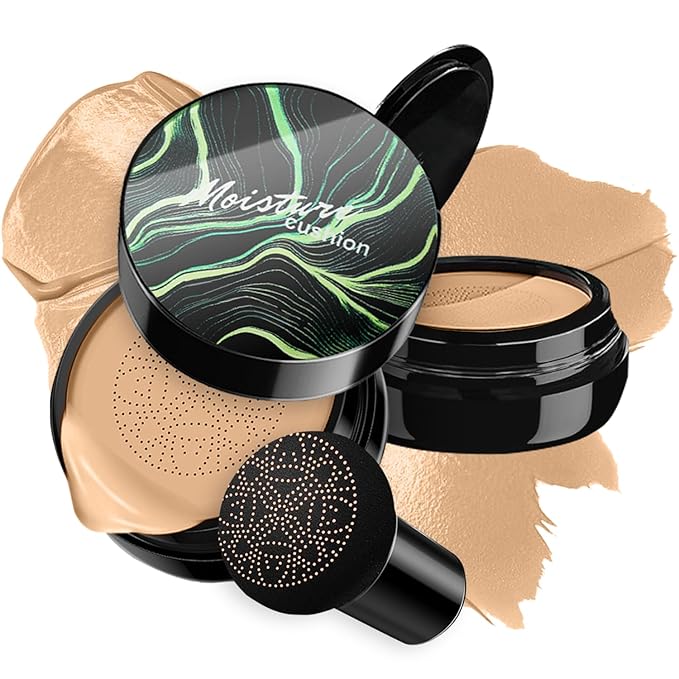 Mushroom Head Air Cushion CC Cream Foundation BB Cream Foundation Makeup Moisturizing CC Cream Liquid Foundation,Concealer Lasting Makeup Foundation Even Skin Tone Makeup Base Primer (#04 Nude)