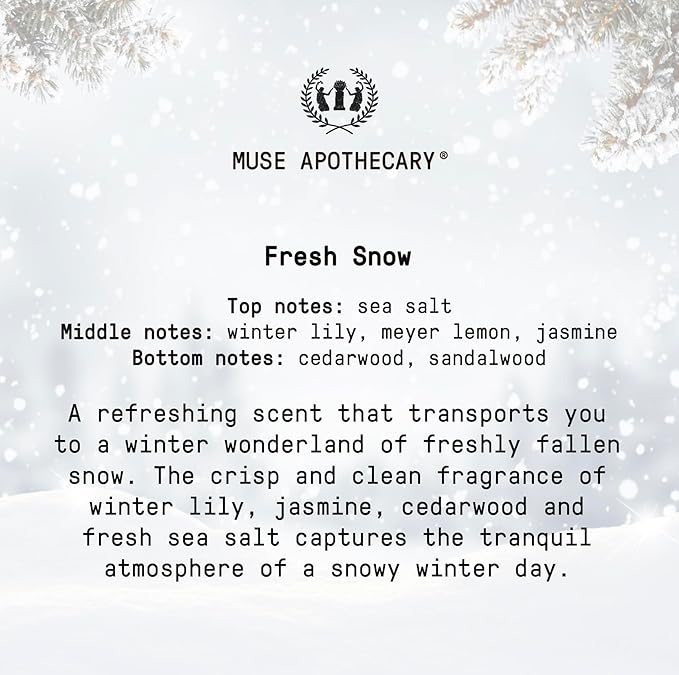 Muse Apothecary Hand Ritual - Aromatic and Nourishing Hand Soap, Infused with Natural Aromatherapy Essential Oils - 16 oz, Fresh Snow