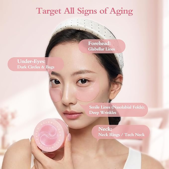 PDRN Under Eye Patches for Puffy Eyes and Dark Circles, 5000ppm Salmon DNA & Retinal Eye Mask for Face, Anti Aging Hydrogel Eye Gels for Smile Line, Wrinkles & Bags, 60 Pcs