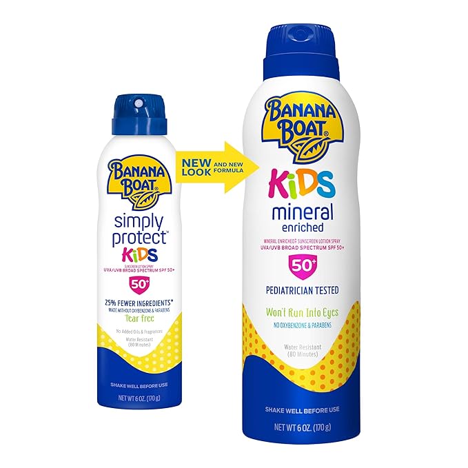 Banana Boat Kids Mineral Enriched, Broad Spectrum Sunscreen, SPF 50+, Pack of 1, 9.5 oz.