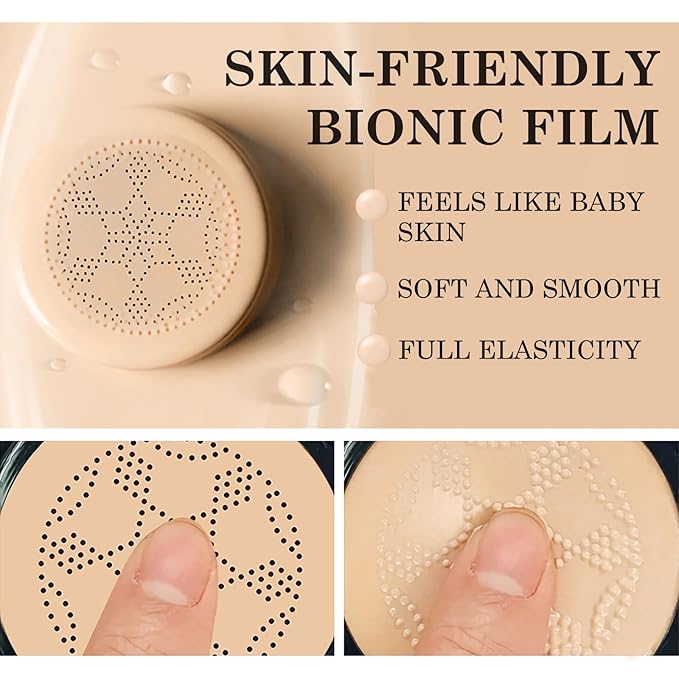Air Cushion CC Cream Foundation Makeup, BB Cream Makeup, Color Correcting CC Cream, Tattoo cover up, Natural Full Coverage Foundation, Moisturizing Concealer Brighten,Even Skin Tone (Buff Beige)