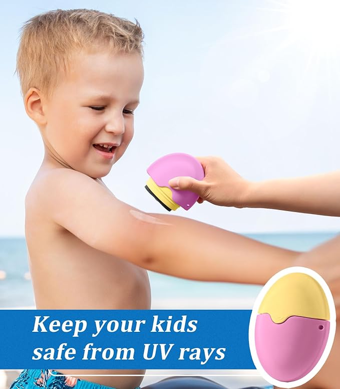 Sunscreen Applicator,Roll-On Sunscreen Applicator for Kids & Adults-Easy Apply Sun Screen Roller Applicator for Mess-Free Sun Protection,Portable Perfect Size for Travel Outdoors(Yellow&Pink)