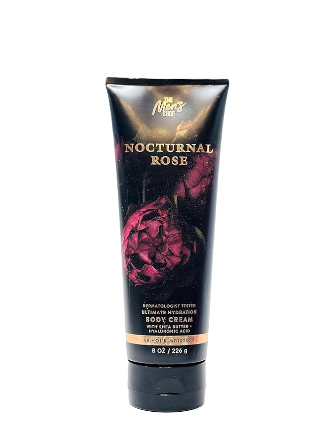 Bath and Body Ultimate Hydration Body Cream For Men's With Shea butter 8 FL OZ (8 OZ, Nocturnal Rose)