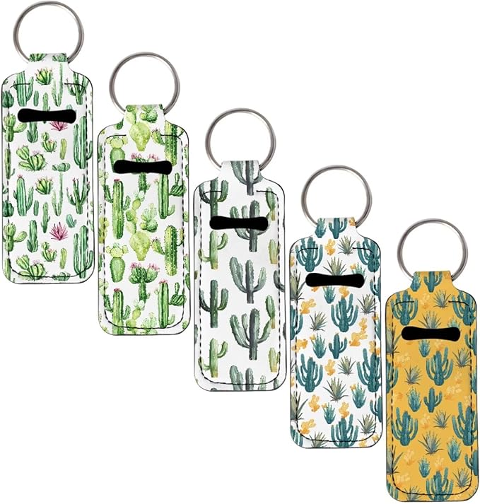 Pensura Chapstick Holder Keychain Fashion 5 Pcs Car Keychain Holder Portable Chapstick Holder Keep from Scratched and Dust