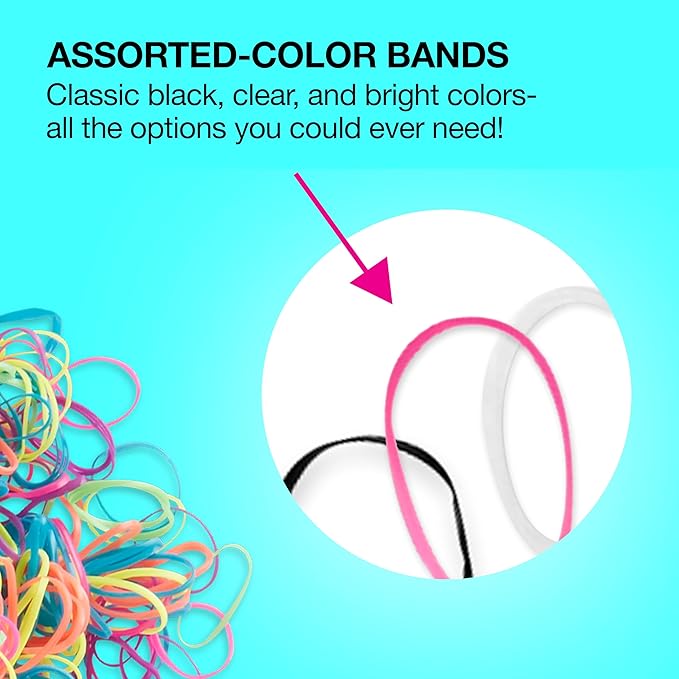 Scunci by Conair Hair Ties - Clear Elastics - Hair Accessories for Women - Black, Clear & Multi-color - 2000 Count