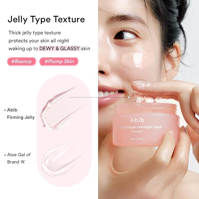 Abib PDRN Collagen Overnight Face Mask Firming Jelly 2.7 fl oz | Korean Sleeping Mask for Rejuvenation | Elasticity Boost & Plumping
