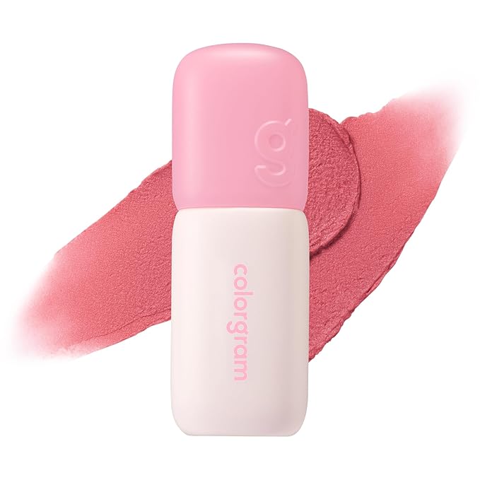 COLORGRAM NUDE BLUR TINT 17 RIPEN PEACH | K-Beauty Makeup, Soft-Focus Matte Lip Stain, 2-in-1 Lip & Cheek