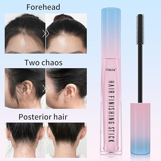 9Pcs hair finishing stick Set with hair finishing stick, hair wax stick, Hair Tail Tools, Hair Comb Kit for Woman Girl Hair Styling, Non-Greasy and Non-Sticky, Edge&Back Brushing(Pink)