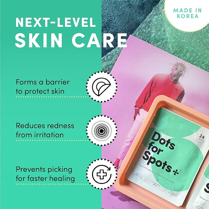 Dots for Spots Pimple Patches For Face - Fast Acting, Translucent Hydrocolloid Zit Patches that Unclog Pores Korean Skin Care - Vegan, Cruelty Free - (24 count)
