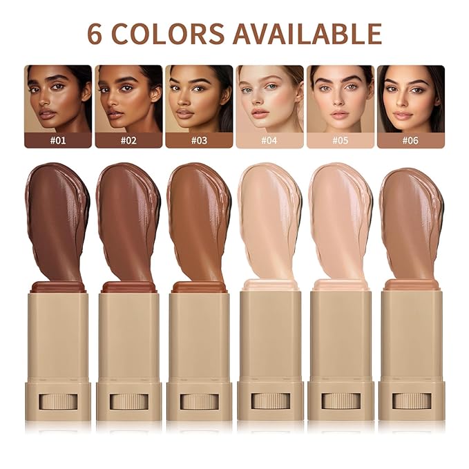 Tinted Moisturizer Stick - Foundation & Serum Hybrid for a Natural, Healthy-Looking Glow, Hydrating Skin Tint Balm with Buildable Coverage, Ideal for Mature & Dry Skin Types (# 04, 0.63 oz)