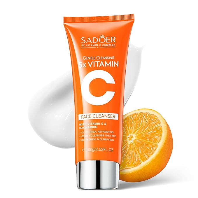 5X Vitamin C Face Cleanser 100g Niacinamide & Hyaluronic Acid, Gentle Pore Refining Daily Wash for Oily &Dull Skin,Clear,Oil Balancing, Popular Skincare Gift Women (2 Face Cleanser + 1 Toner)