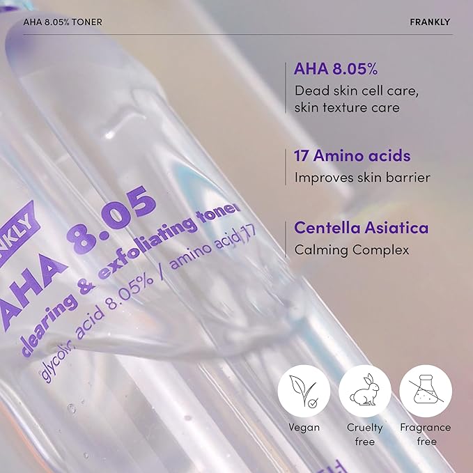 FRANKLY Texture & Glow Set – AHA Toner + 10 Collagen Sheet Masks | Smoother, Firmer, Hydrated Skin | Skincare Gifts for Women