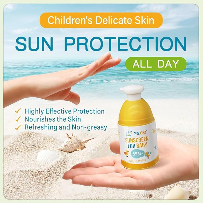 Kids Sunscreen for Face,Body,Tear-Free & Water Resistant,Gentle for Sensitive Skin,Broad Spectrum SPF 50,Summer Sunscreen Lotion for Children's,Baby Sun Protection,Toddler Beach Essentials