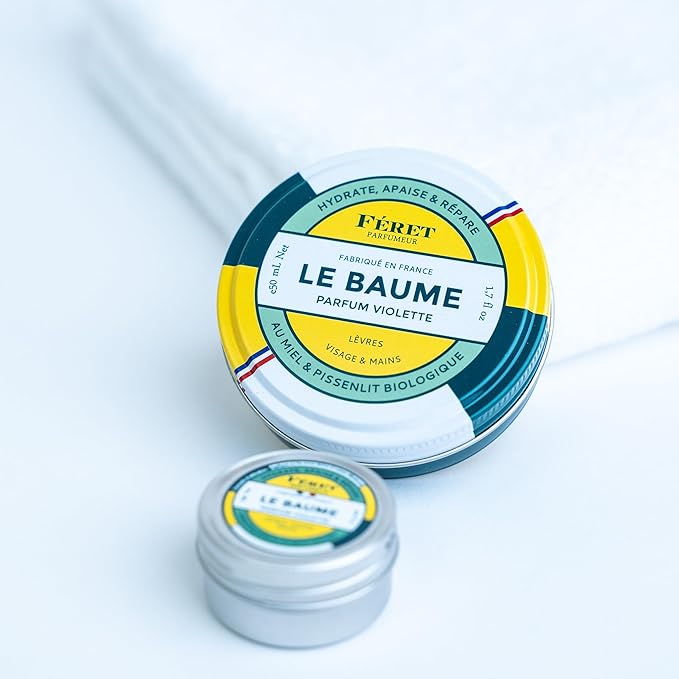 Feret Parfumeur Le Baume Multi-Purpose Balm – Violette – Natural Lip Balm with Shea Butter & Honey – Hydrating Moisturizer for Dry Skin, Lips & Cuticles – Made in France – 15ml/0.52 Ounce