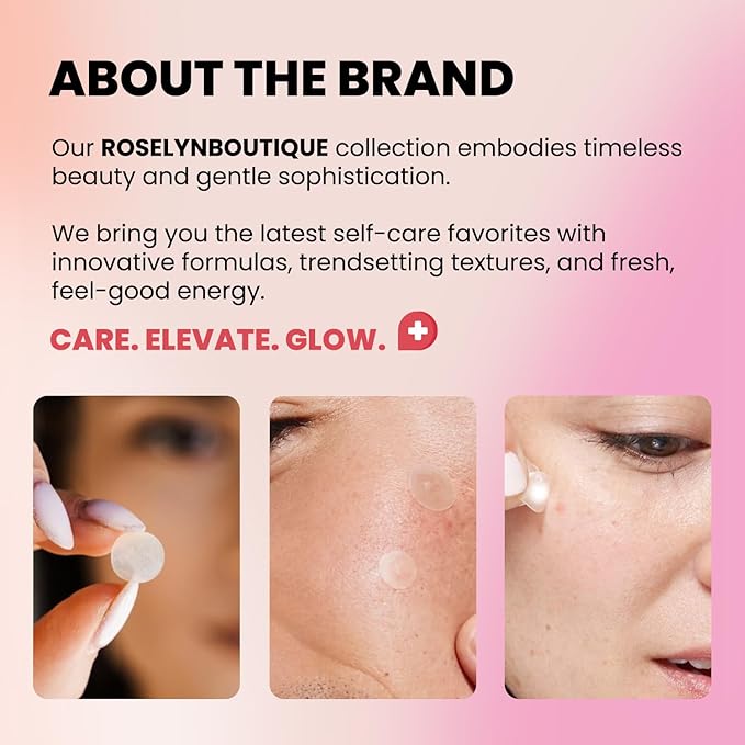 ROSELYNBOUTIQUE Pimple Patches for Face - Hydrocolloid Acne Patches with Tea Tree Oil, Zits Blemishes Pore Strips - Vegan Facial Skin Care Products Cruelty-Free (90 Counts)