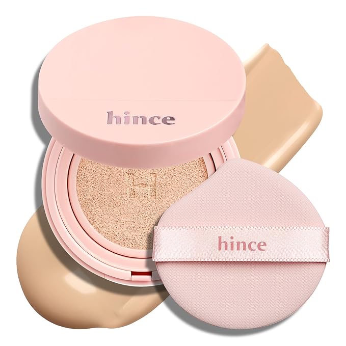 HINCE Cover Master Pink Cushion - Lightweight, High Coverage, 72H Long Lasting Cushion Foundation, Glow&Matte Hybrid, 0.38 fl.oz. (PURE IVORY, 21)