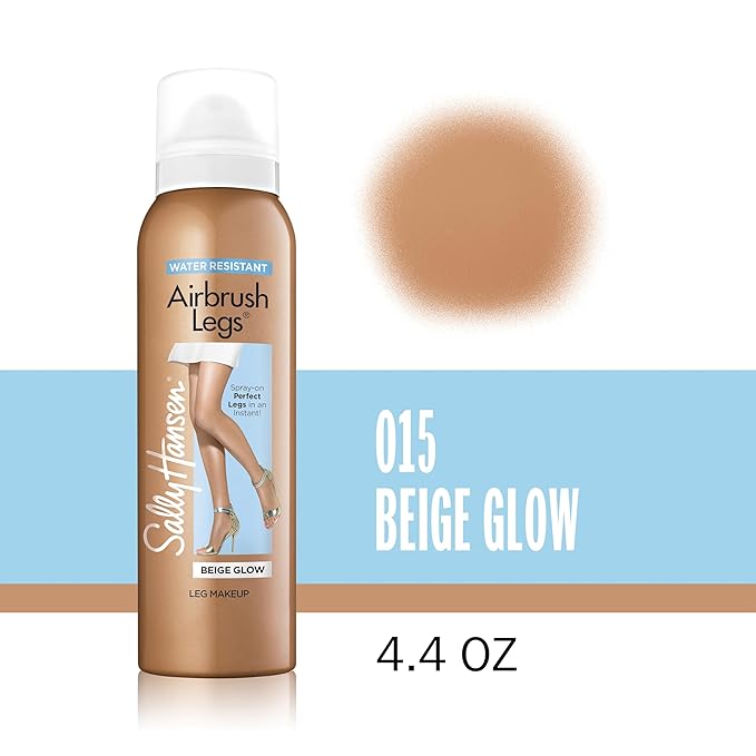 Sally Hansen Airbrush Legs Leg Makeup Spray | Easy Application, Flawless-Looking Legs, Water-Resistant, Transfer-Proof | Beige | Light Natural Finish