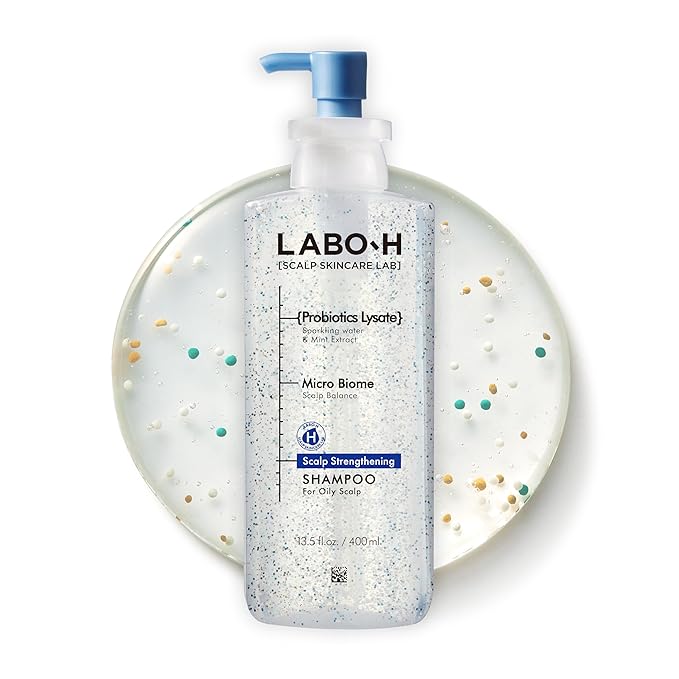 LABO.H No Sebum Shampoo | Korean Scalp Care, Instant Cooling | for Oily Scalp Exfoliator, Soothing | Korean Shampoo for Hair Loss with Rosemary and Caffeine 13.5 Fl. oz.