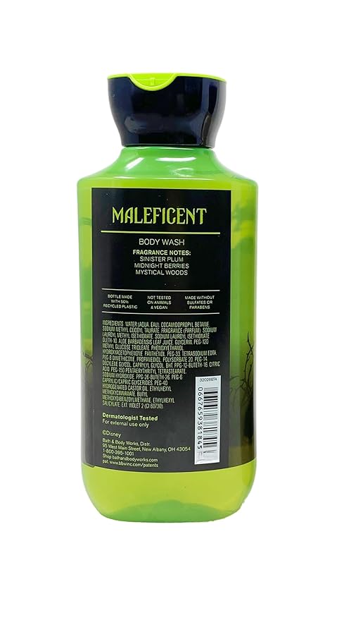 Bath & Body Works Disney Villains Collection Maleficent Trio Set - Body Cream Fragrance Mist and Body Wash - with a Natural Oats Bar Soap - Full Size