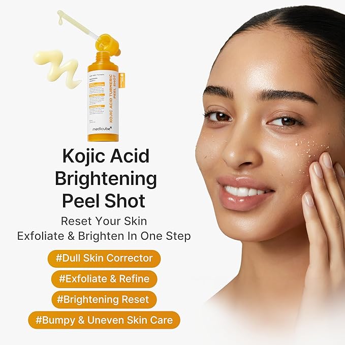 medicube Peel Shot with Turmeric | Reset in One Step | Gentle Exfoliating Serum with BHA, LHA & PHA for Dead Skin Cells, Blackheads & Excess Sebum | For Dull, Rough & Troubled Skin | 2.7 fl.oz