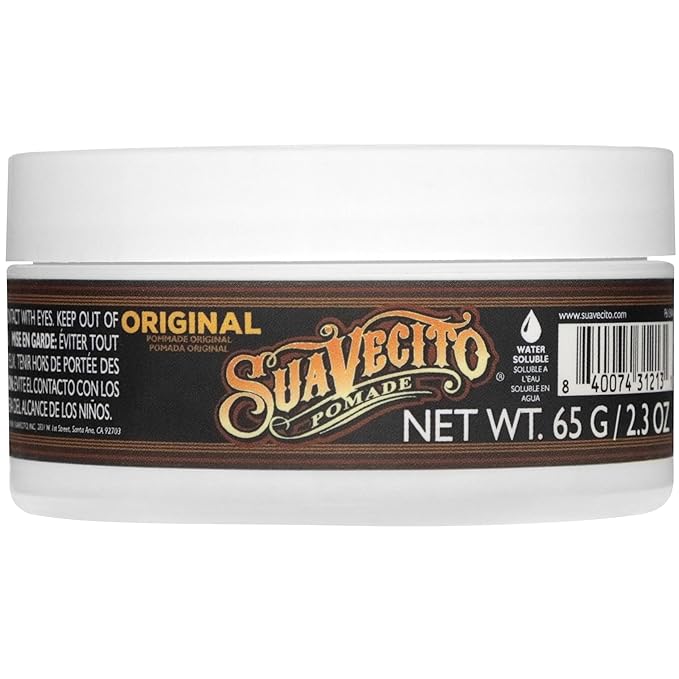 Suavecito Pomade Original Hold For Men 2.3 oz, 1 Pack - Medium Shine Water Based Wax Like Flake Free Hair Gel - Easy To Wash Out - All Day Hold For All Hairstyles