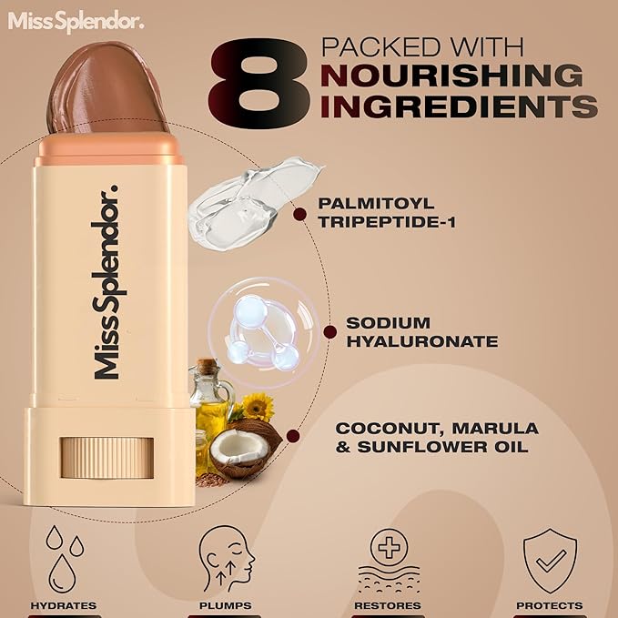 Beauty Balm Skin Tint 2 Pack (Shade 6) Serum-Boosted Stick for Black Women, Hybrid Foundation and Skincare, Sheer-to-Light Buildable Coverage