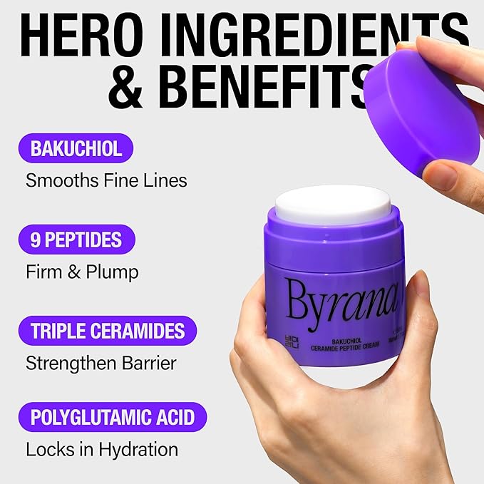 Bakuchiol Ceramide Peptide Face Moisturizer – Korean Vegan Skincare with 9 Peptides, Ceramides & Fermented Ginseng – For Fine Lines, Dry & Sensitive Skin, 1.7 oz