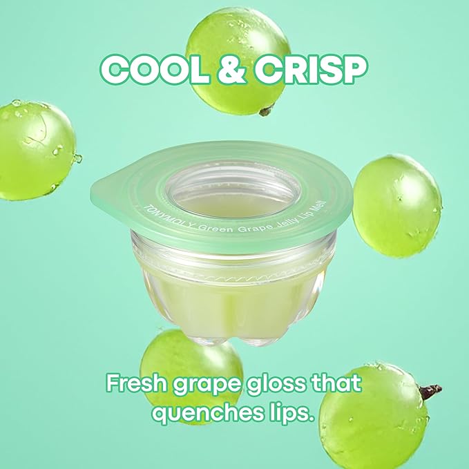 TONYMOLY Jelly Lip Melt, Moisturizing, Hydrating & Nourishing Lip Balm Treatment, Green Grape, 0.31 oz.