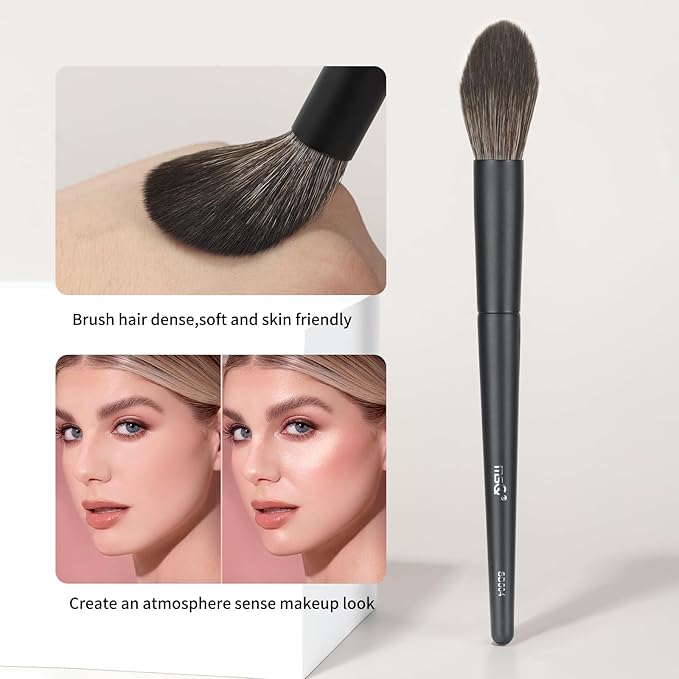 MSQ Blush Powder Makeup Brush for Blush & Bronzer, Eco-Friendly Premium Makeup Brush, Synthetic Bristles, Ideal for Highlighting, Defining, Blending, Blush, Contour