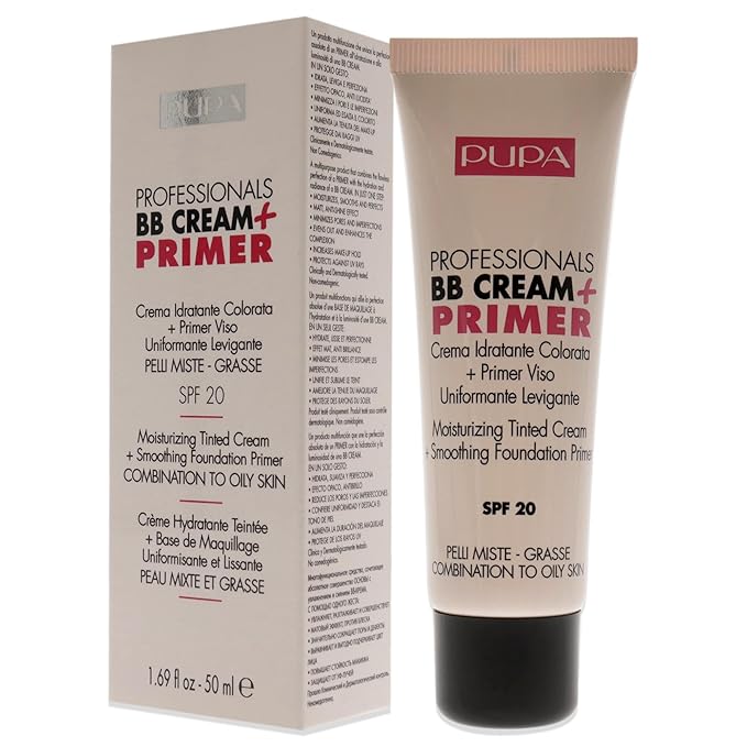 PUPA (Light-Medium) - Milano Professionals BB Cream + Primer, Combination - Oily Skin 50 ml