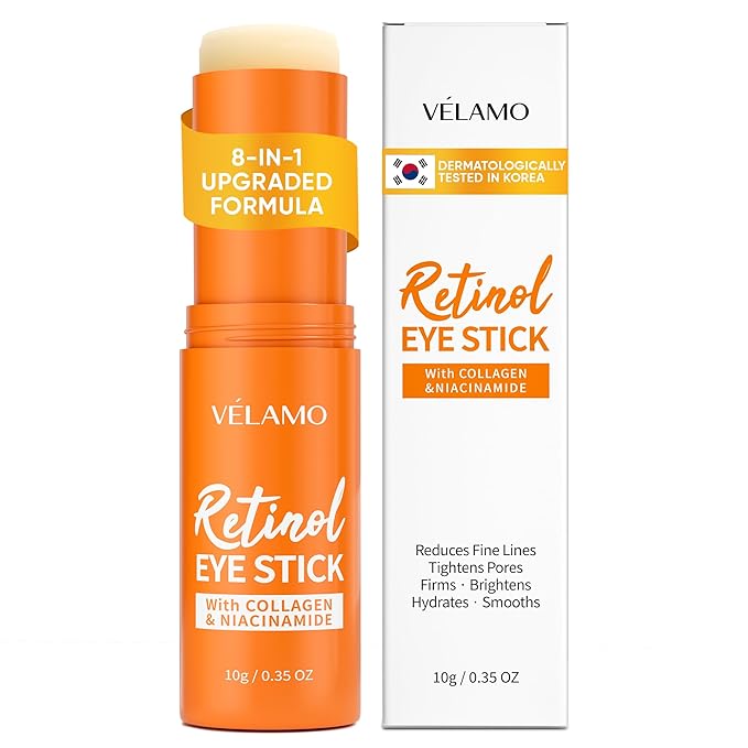 Retinol Under Eye Balm Stick: Korean Retinol Eye Cream for Dark Circles, Puffiness, Eye Bags, Wrinkles & Fine Lines - 8-IN-1 Formula with Collagen, Niacinamide, Peptides & Hyaluronic Acid 0.35 OZ/10g