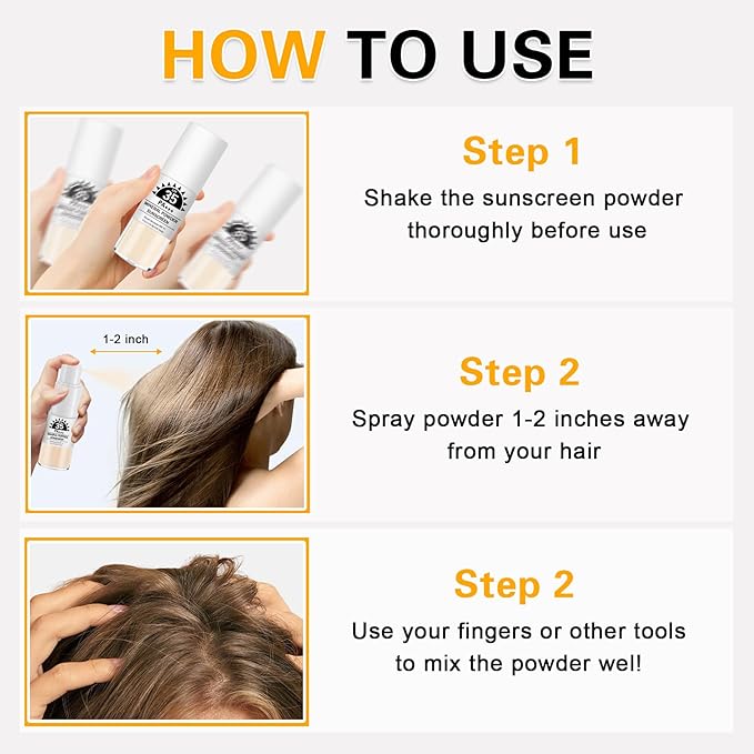 Mineral Sunscreen Powder for Scalp and Hair SPF 35 PA+++ Scalp Sunscreen Powder with Broad Spectrum UV Protection, Lightweight, No-Greasy, Easy to Apply, 1PC
