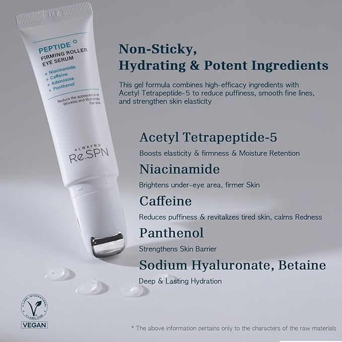 Re.SPN PHA Succinic Acid Calming Toner Pads + Re.SPN Peptide Duo - Daily Exfoliating, Hydrating and Soothing, Wrinkles & Dark Circles with Gua Sha Applicator, Vegan, Eye Peptide, Niacinamide, K-Beauty