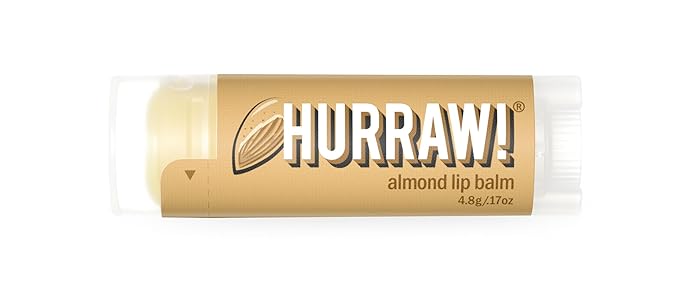 Hurraw! Almond Lip Balm: Organic, Certified Vegan, Cruelty and Gluten Free. Non-GMO, 100% Natural Ingredients. Bee, Shea, Soy and Palm Free. Made in USA