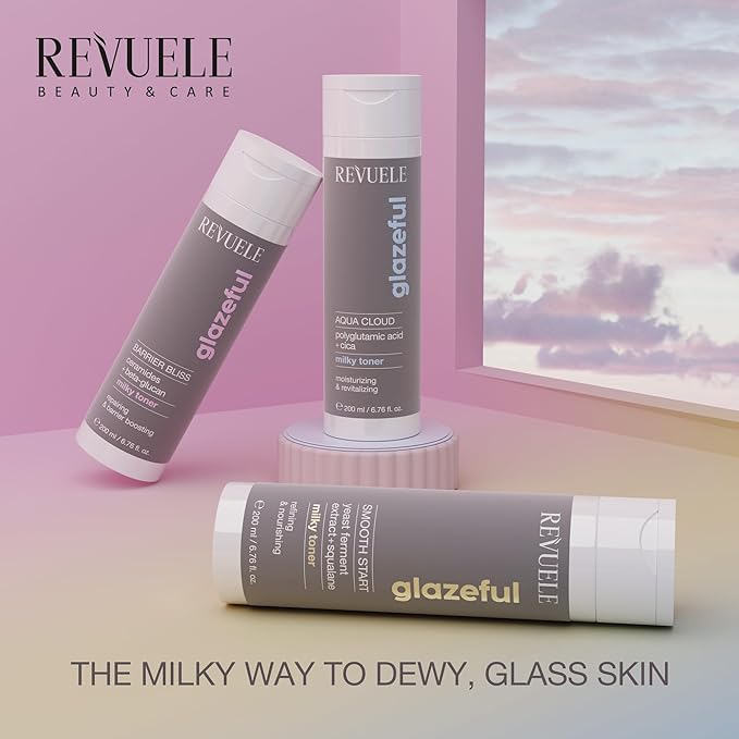 REVUELE Smooth Start Milky Toner, 6.76 fl.oz – Hydrating & Exfoliating Face Toner with Niacinamide, Yeast Ferment Extract & Squalane for Soft, Smooth, Radiant Skin